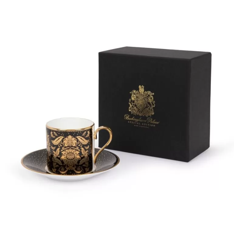 Royal Collection Shop Acanthus Black Coffee Cup And Saucer | Cups & Saucers