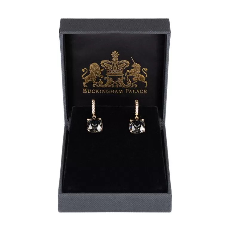 Royal Collection Shop Black Square Crystal Earrings | Earrings