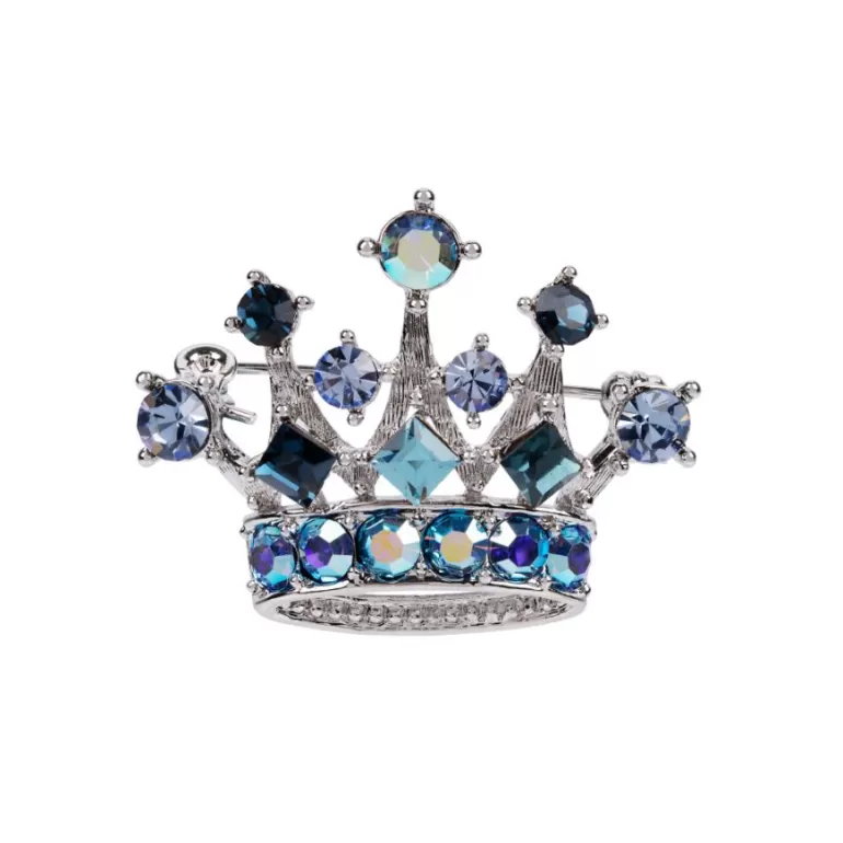 Royal Collection Shop Blue And Silver Crown Brooch | Brooches