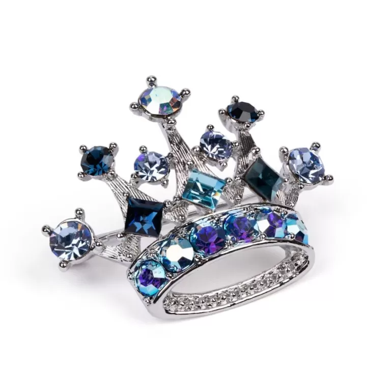Royal Collection Shop Blue And Silver Crown Brooch | Brooches