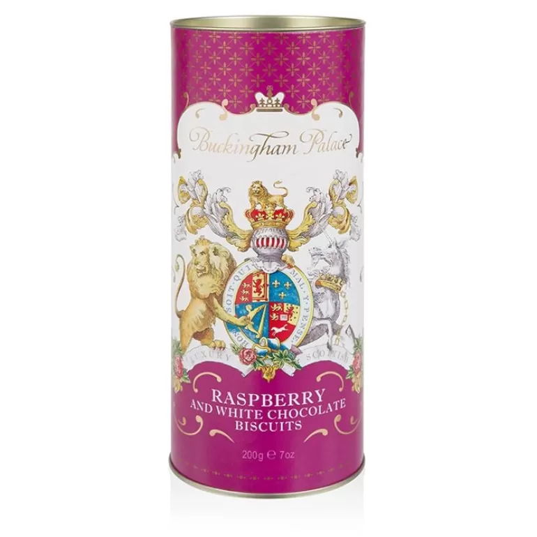 Royal Collection Shop Buckingham Palace White Chocolate And Raspberry Biscuit Tube | Biscuits