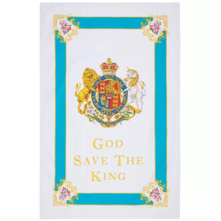 Royal Collection Shop Coat Of Arms Tea Towel | His Majesty The King'S 75Th Birthday