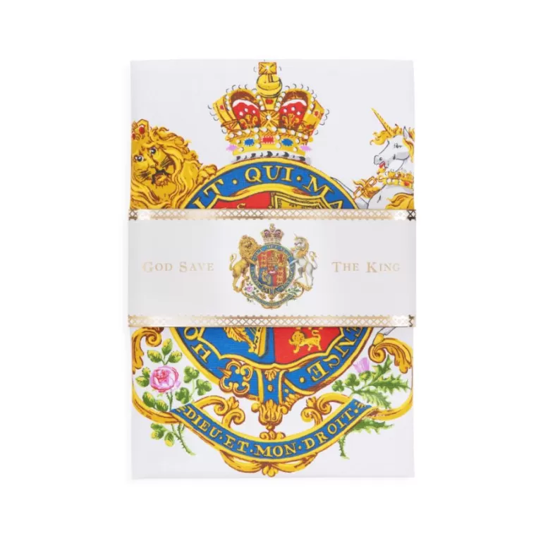 Royal Collection Shop Coat Of Arms Tea Towel | His Majesty The King'S 75Th Birthday