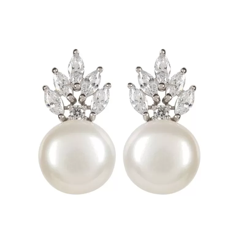 Royal Collection Shop Crown And Pearl Stud Earrings | Earrings
