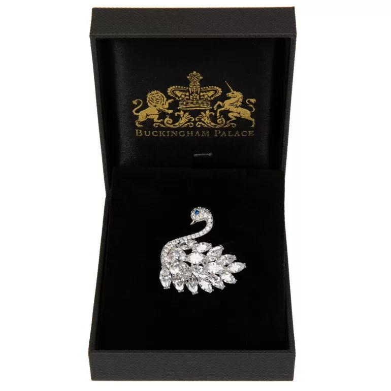 Royal Collection Shop Crystal Swan Brooch | Brooches
