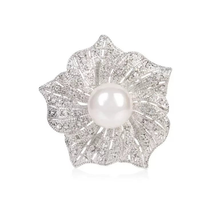 Royal Collection Shop Flower With Pearl Brooch | Brooches