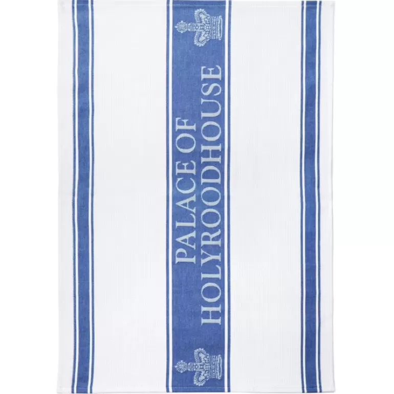 Royal Collection Shop Palace Of Holyroodhouse Blue Waffle Tea Towel | Breakfast Table
