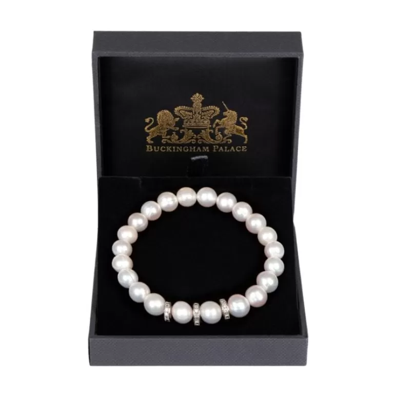 Royal Collection Shop Pearl And Crystal Disc Bracelet | Bracelets