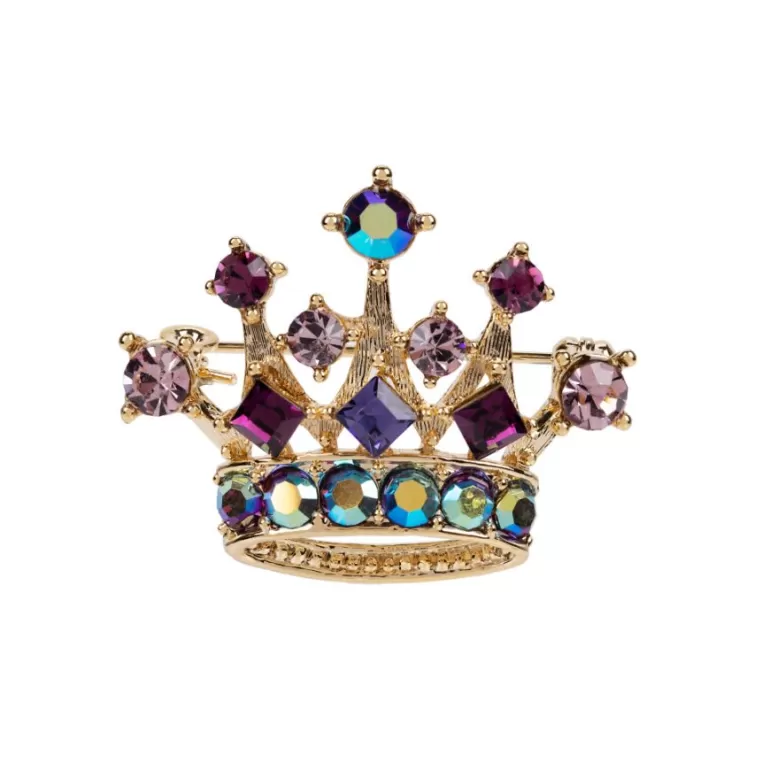 Royal Collection Shop Purple And Gold Crown Brooch | Brooches