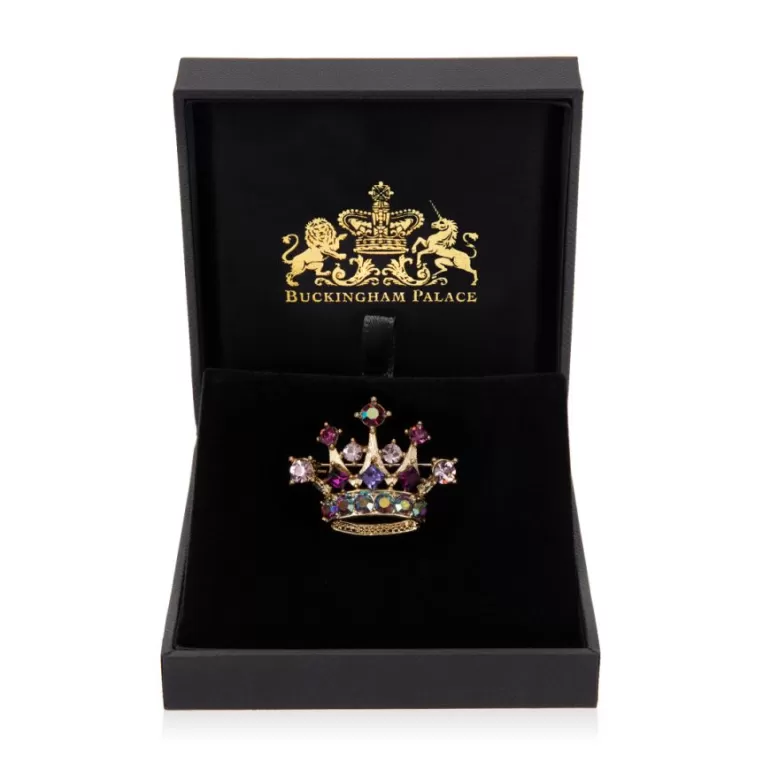Royal Collection Shop Purple And Gold Crown Brooch | Brooches