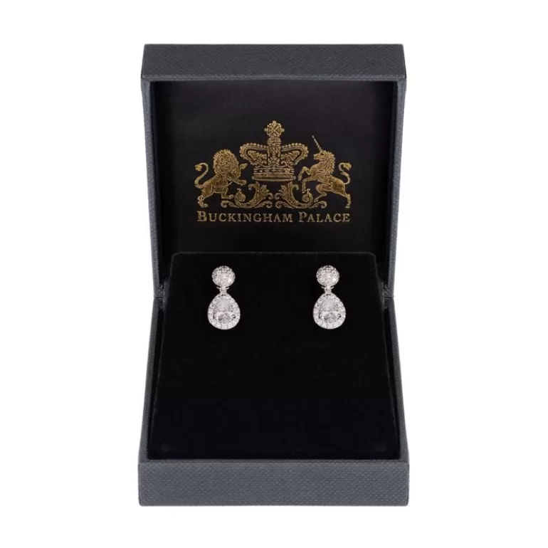 Royal Collection Shop Silver Drop Teardrop Earrings | Earrings