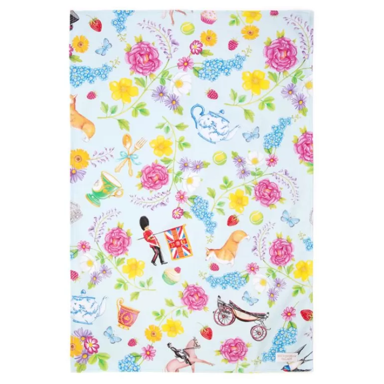 Royal Collection Shop The Summertime Blue Tea Towel | Home Linens
