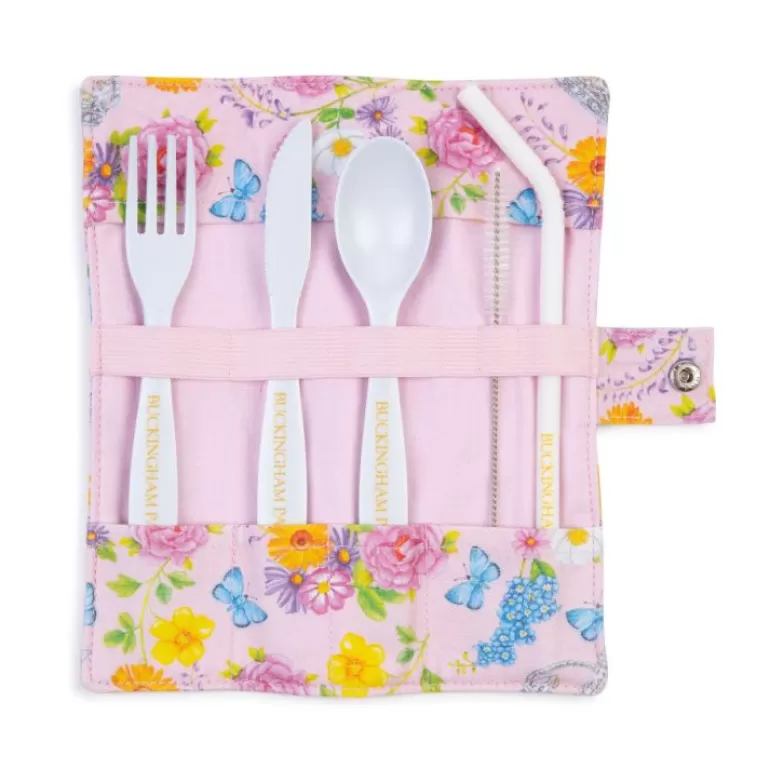 Royal Collection Shop The Summertime Pink Bamboo Cutlery Wrap | Picnics