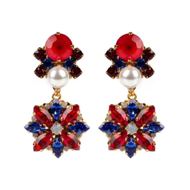 Royal Collection Shop Vicki Sarge Red, White And Blue Large Drop Earrings | Earrings