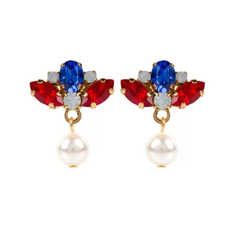 Royal Collection Shop Vicki Sarge Red, White And Blue Small Drop Earrings | Earrings