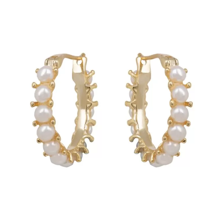 Royal Collection Shop White Pearl Hoop Earrings | Earrings