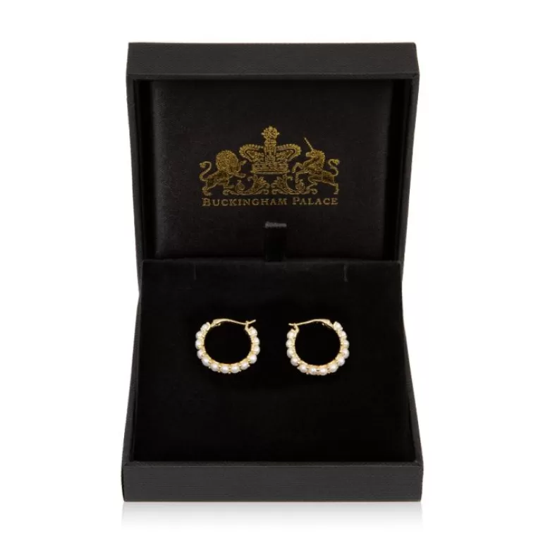 Royal Collection Shop White Pearl Hoop Earrings | Earrings