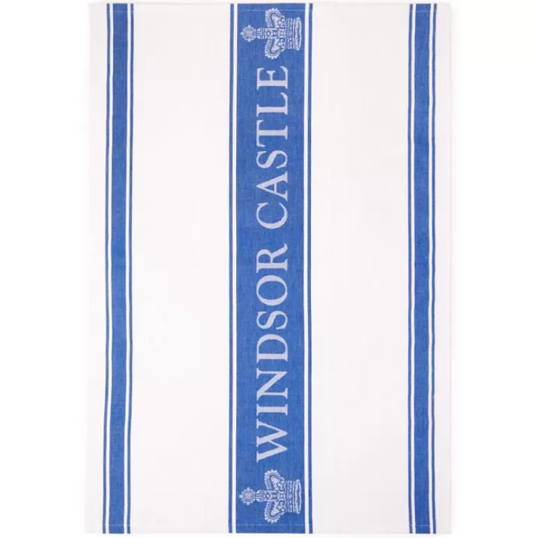 Royal Collection Shop Windsor Castle Blue Waffle Tea Towel | Breakfast Table