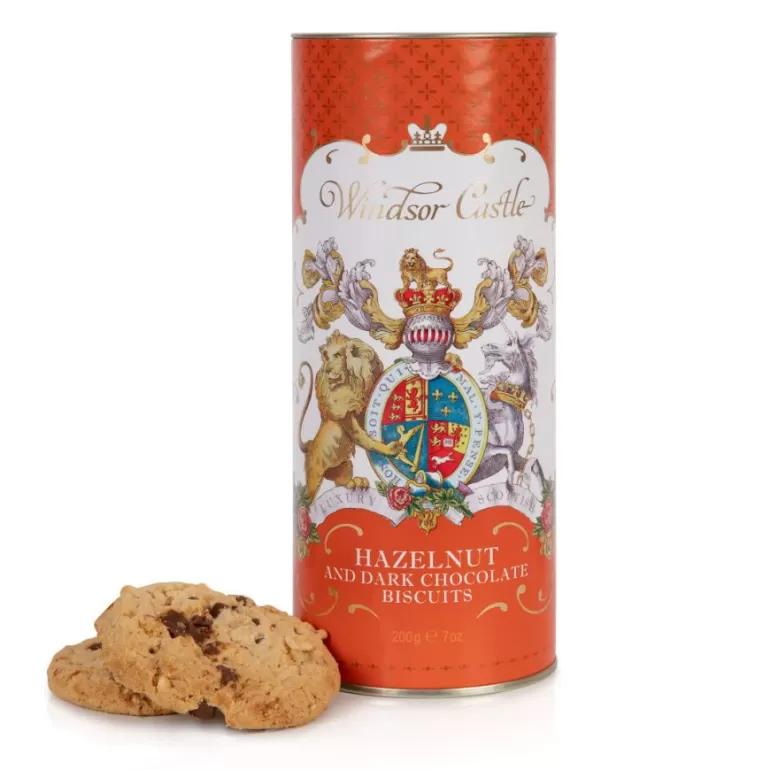 Royal Collection Shop Windsor Castle Hazelnut And Chocolate Chip Biscuit Tube | Biscuits