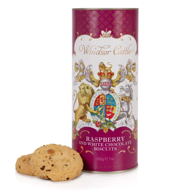 Royal Collection Shop Windsor Castle White Chocolate And Raspberry Biscuit Tube | Biscuits